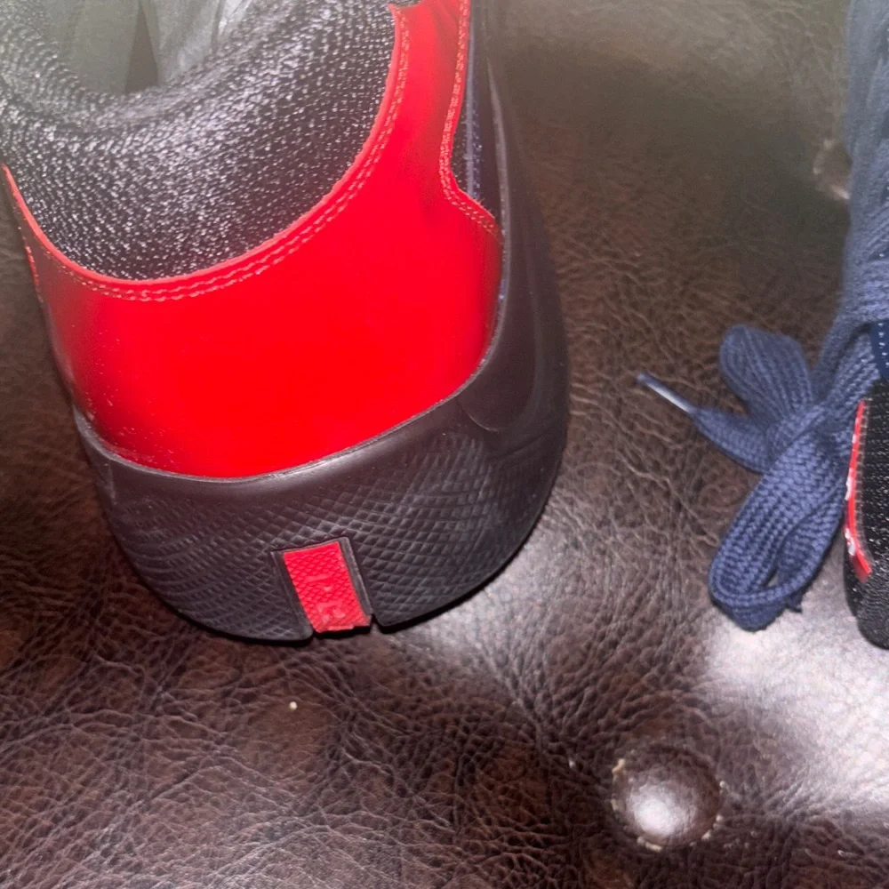 Prada Men's Black and Red Sneakers Size 47 (14 us) - Picture 5 of 10